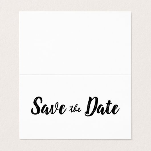 Moderne witte en zwarte foto Opslaan datumkaart Visitekaartje (Buitenkant ongevouwen)