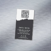 Moderne witte en zwarte fotografie QR-code Busines Magnetisch Visitekaartje (Voorbeeld)