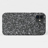 Moderne witte en zwarte glitter Case-Mate iPhone case (Achterkant (horizontaal))