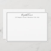 Moderne witte en zwarte grensnota notitiekaartje (Voorkant / Achterkant)