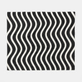 Moderne witte en zwarte lijnen en strepen fleece deken (Voorkant (Horizontaal))