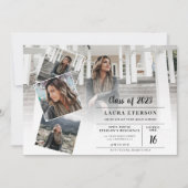 Moderne witte en zwarte minimalistische foto-afstu kaart (Voorkant)