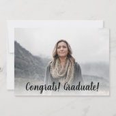 Moderne witte en zwarte minimalistische foto-afstu kaart (Achterkant)