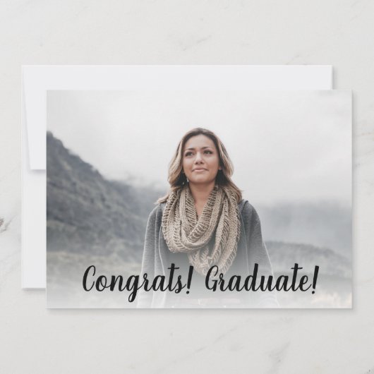 Moderne witte en zwarte minimalistische foto-afstu kaart (Achterkant)