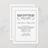 Moderne witte en zwarte ontvangst uitnodiging (Voorkant / Achterkant)