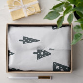 Moderne witte en zwarte Scandinavische kerstbomen Tissuepapier (Geschenk)