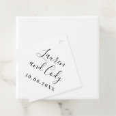 Moderne witte en zwarte scriptvettag bedankjes labels (In situ)