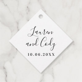 Moderne witte en zwarte scriptvettag bedankjes labels