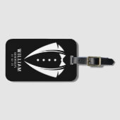 Moderne Witte en zwarte Tuxedo Groomsman Gift Bagagelabel (Voorkant (horizontaal))