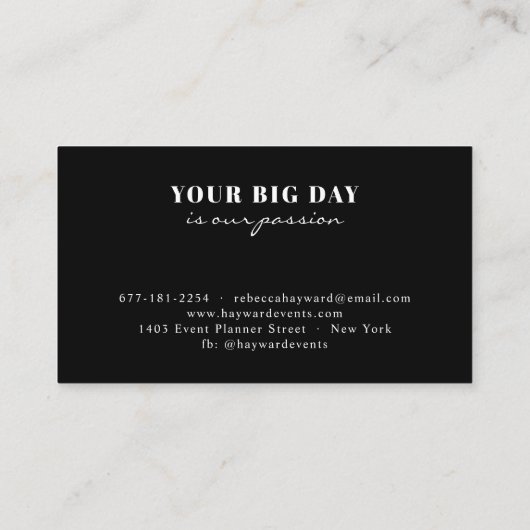 Moderne witte en zwarte waterverf ombre elegant visitekaartje (Achterkant)