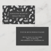 Moderne witte en zwarte zuchtige cactus visitekaartje (Voorkant / Achterkant)