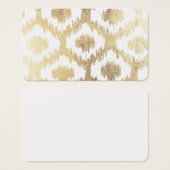 Moderne Witte Faux Gouden Hand Getrokken Ikat Patr Visitekaartje (Voorkant /achterkant)
