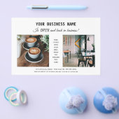 Moderne witte flyer voor heropening van het bedrij (Enkel)