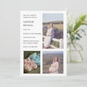 Moderne witte foto Collage Geslacht Dempen Partij Kaart (Staand voorkant)