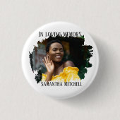 Moderne Witte Foto Rouwkaart Ronde Button 3,2 Cm (Voorkant)