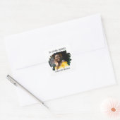 Moderne Witte Foto Rouwplechtigheid Vierkante Sticker (Envelop)