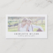 Moderne witte fotograaf foto visitekaartje (Voorkant)