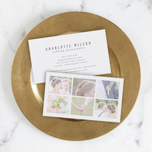 Moderne witte fotograaf Meerdere foto Visitekaartje