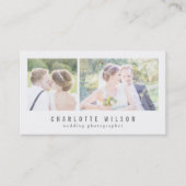 Moderne witte fotograaf twee foto's visitekaartje (Voorkant)