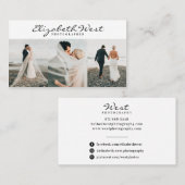 Moderne witte fotografie trendy foto kalligrafie visitekaartje (Voorkant / Achterkant)