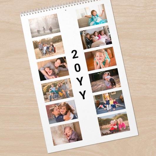 Moderne witte fotokalender kalender