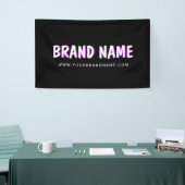 Moderne witte fuchsia merknaam met website banner (Beurs)