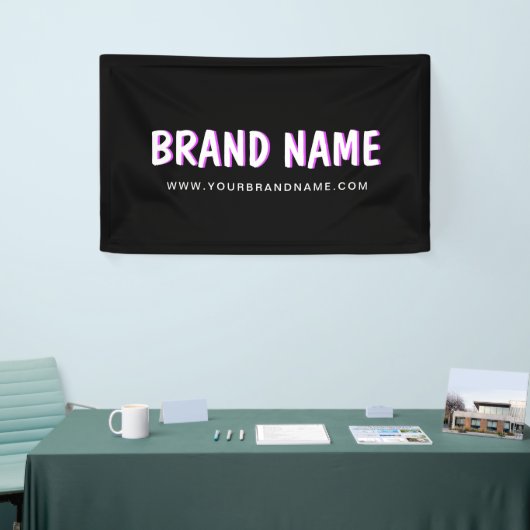 Moderne witte fuchsia merknaam met website banner (Beurs)