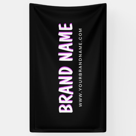 Moderne witte fuchsia merknaam met website banner (Verticaal)