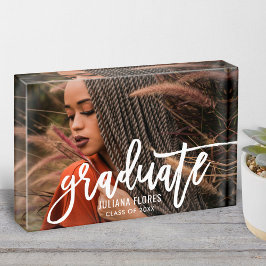 Moderne witte geborstelde script fotoblokken