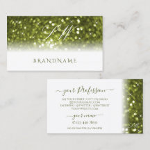 Moderne witte gele groene sparkle Glitter Monogram