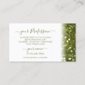 Moderne witte gele groene sparkle Glitter Monogram Visitekaartje (Achterkant)