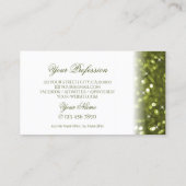Moderne witte gele groene sparkle stijlvol visitekaartje (Achterkant)