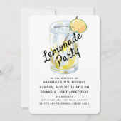 Moderne Witte & Gele Limonade Party Uitnodiging (Voorkant)