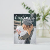 Moderne Witte Geloof Typografie Fotovakantie Feestdagenkaart (Staand voorkant)