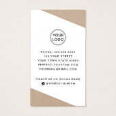 Moderne witte geometrische Kraft-visitekaartje Visitekaartje (Achterkant)