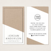 Moderne witte geometrische Kraft-visitekaartje Visitekaartje (Voorkant /achterkant)