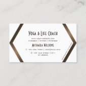 Moderne witte geoometrische bruine schimmer met Lo Visitekaartje (Achterkant)