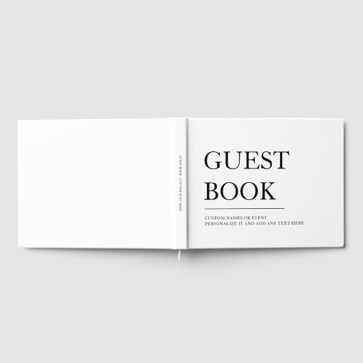 Moderne witte gepersonaliseerde bruiloft gastenboek (Volledig)