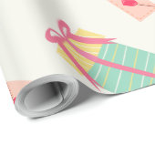 Moderne witte girale dag cadeaupapier (Rol Hoek)