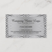 Moderne witte glitter & gouden zebrastrepen visitekaartje (Achterkant)