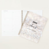 Moderne witte glitter script naam planner (Display)