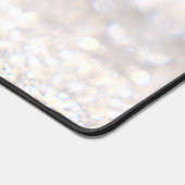 Moderne witte glitter scriptnaam bureaumat (Hoek)