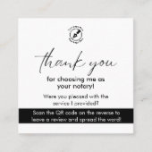 Moderne Witte Google Review QR Notaris Dank u Vierkante Visitekaartje (Voorkant)