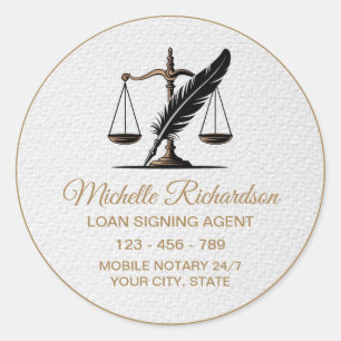 Moderne witte Goud Notaris Lening Ondertekening Ag Ronde Sticker