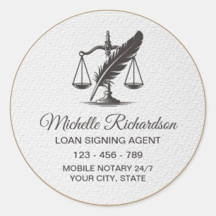 Moderne witte Goud Notaris Lening Ondertekening Ag Ronde Sticker