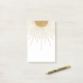 Moderne Witte Goud Schitterende Zon Post-it® Notes (Op bureau)