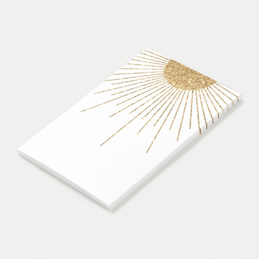Moderne Witte Goud Schitterende Zon Post-it® Notes (Schuin)