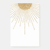 Moderne Witte Goud Schitterende Zon Post-it® Notes (Voorkant)