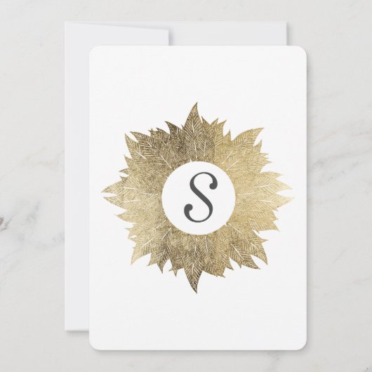 Moderne witte goudbladeren Sweet 16 Kaart (Achterkant)