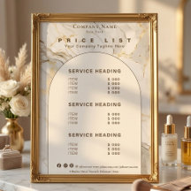 Moderne witte gouden agaat beauty serviceprijzenli